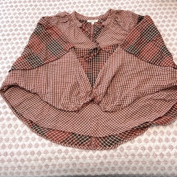 Oli & Hali Glory to the Day Plaid Peasant Dolman Boho Top Size Small - Picture 8 of 13